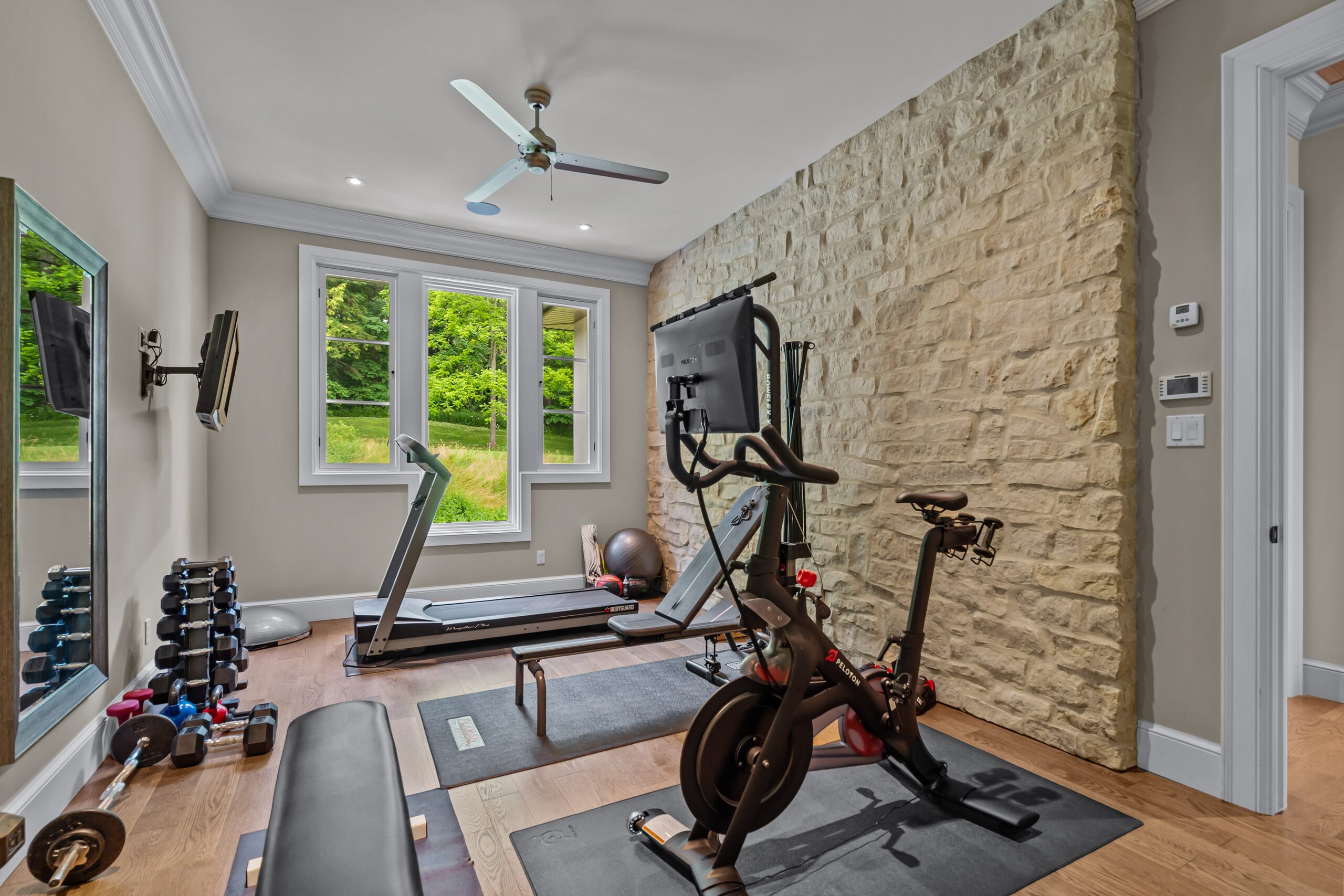 A guest bedroom transformed into home gym